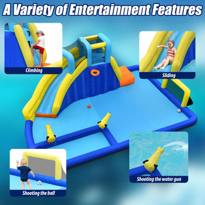 6-in-1 Inflatable Water Slide Jumping House without Blower for Kids with Blower