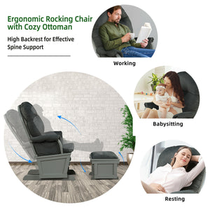 Baby Nursery Relax Rocker Rocking Chair Set