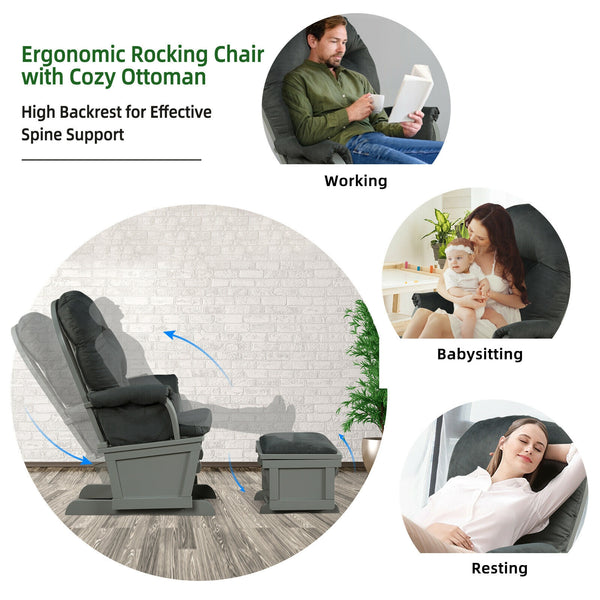 Baby Nursery Relax Rocker Rocking Chair Set