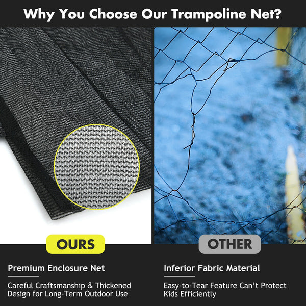 15 Feet Trampoline Safety Replacement Enclosure Net for secure play, ideal for kids' outdoor fun and safety.