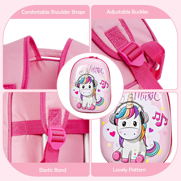 Green ABS kids suitcase set, 12-inch and 16-inch, perfect for travel, shown at angle 31. Ideal for babies and kids.