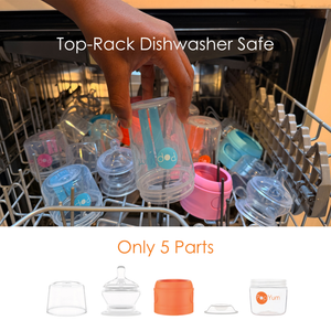 PopYum Baby Bottle Starter Set 4-Pack Orange 5oz 9oz