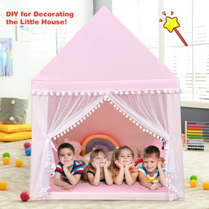 Kids Play Tent Large Playhouse Children Play Castle Fairy Tent Gift with Mat