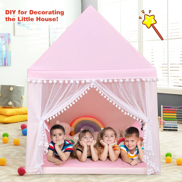 Kids Play Tent Large Playhouse Children Play Castle Fairy Tent Gift with Mat