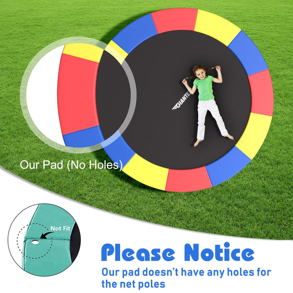 10 Feet Universal Spring Cover Trampoline Replacement Safety Pad at a 15-degree angle for enhanced safety and fun.