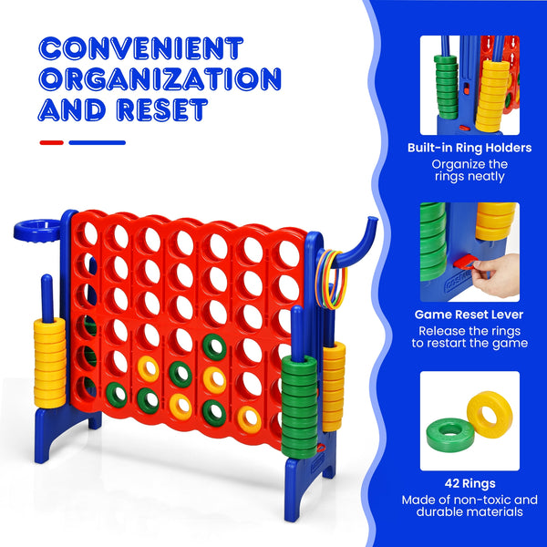 2.5Ft 4-to-Score Giant Game Set - Weather-Resistant for Kids - Outdoor Play