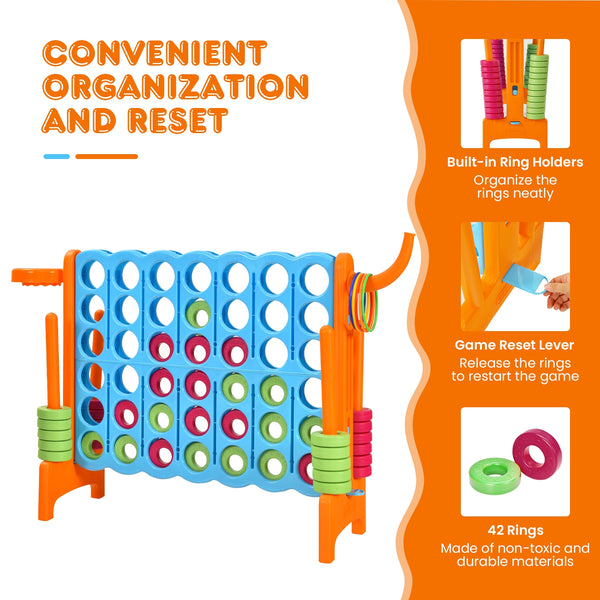2.5Ft 4-to-Score Giant Game Set - Weather-Resistant for Kids - Outdoor Play