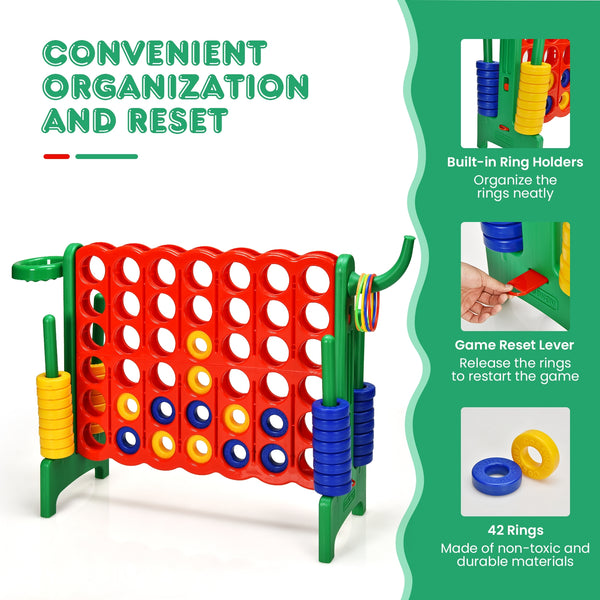 2.5Ft 4-to-Score Giant Game Set - Weather-Resistant for Kids - Outdoor Play