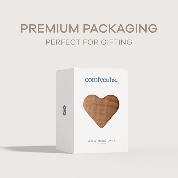 Baby Hooded Towels in Caramel