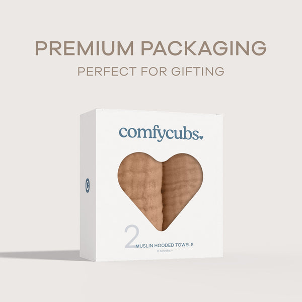 Baby Hooded Towels in Caramel