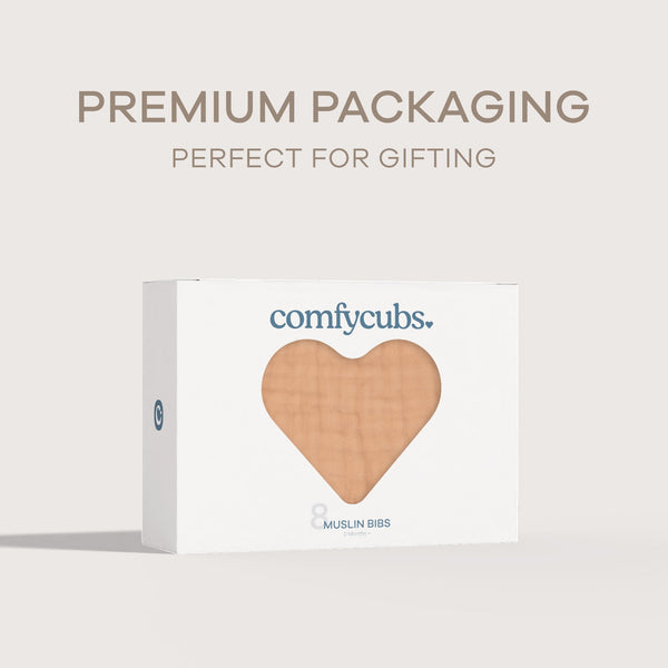 Muslin Bibs in Caramel