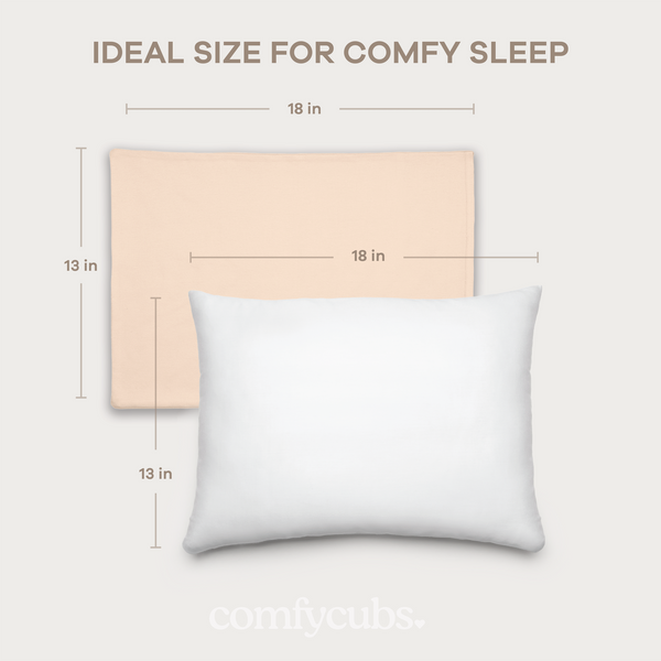 Toddler Pillows with Soft Cotton Pillow Case in Cream