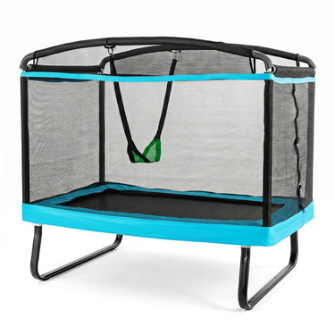 Kids Trampoline with Swing and Safety Enclosure Net for Boys Girls Age 3+