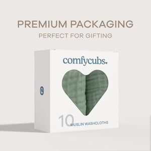 Muslin Washcloths in Fern