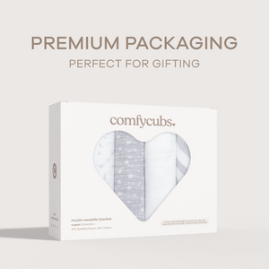 Muslin Swaddle Blankets 47” x 47” in Grey, 4 Pack