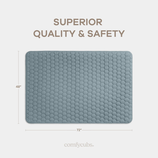 Play Mat with Non-Slip Bottom in Pacific Blue