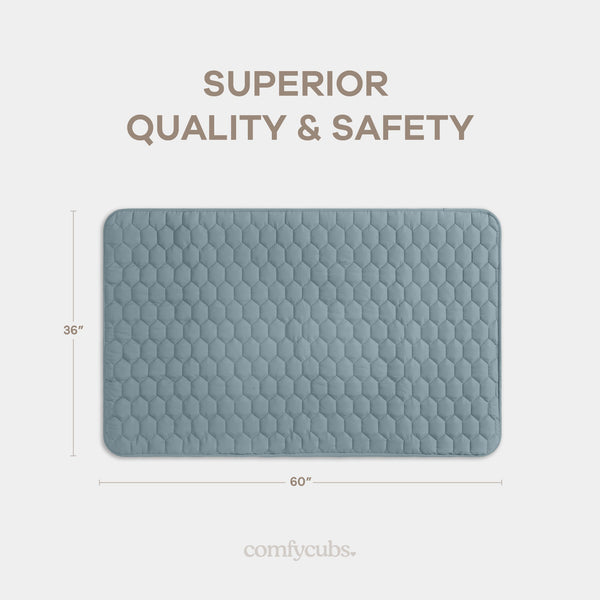 Play Mat with Non-Slip Bottom in Pacific Blue