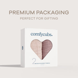 Baby Hooded Towels in Mauve & Blush