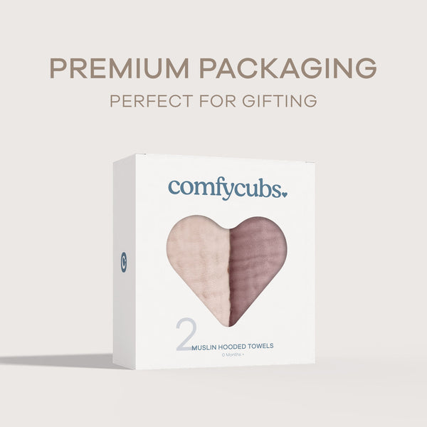 Baby Hooded Towels in Mauve & Blush