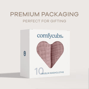 Muslin Washcloths in Mauve