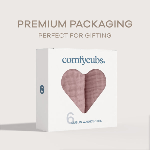 Muslin Washcloths in Mauve