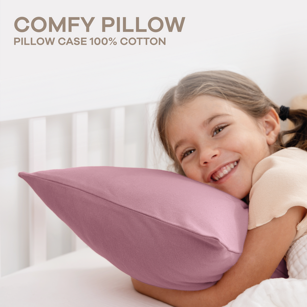 Toddler Pillows with Soft Muslin Pillow Case in Mauve