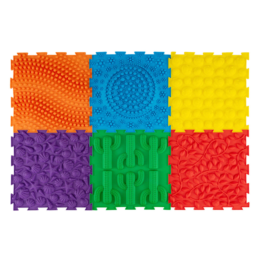 6 PCS Interlocking Sensory Mats with Rich Colors for Kids Adults