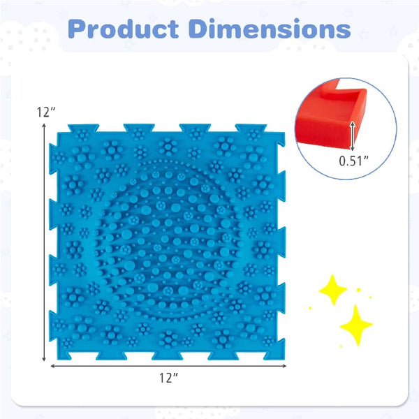 6 PCS Interlocking Sensory Mats with Rich Colors for Kids Adults