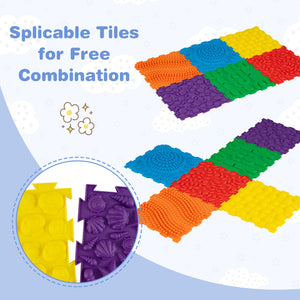 6 PCS Interlocking Sensory Mats with Rich Colors for Kids Adults