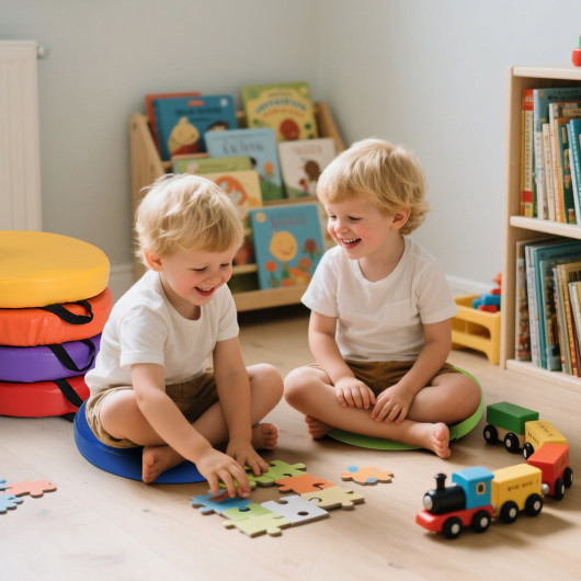 6 PCS Round Floor Cushions for Kids Classroom Floor Cushions with Handles-Multicolor