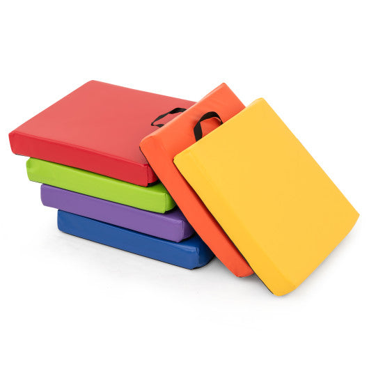 6 PCS Square Floor Cushions 16 Inch Soft Sponge Floor Pillows-Multicolor