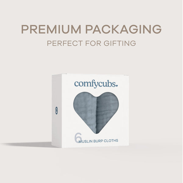 Muslin Burp Cloths in Pacific Blue