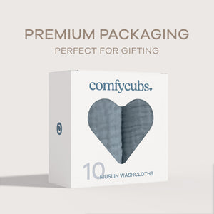 Muslin Washcloths in Pacific Blue