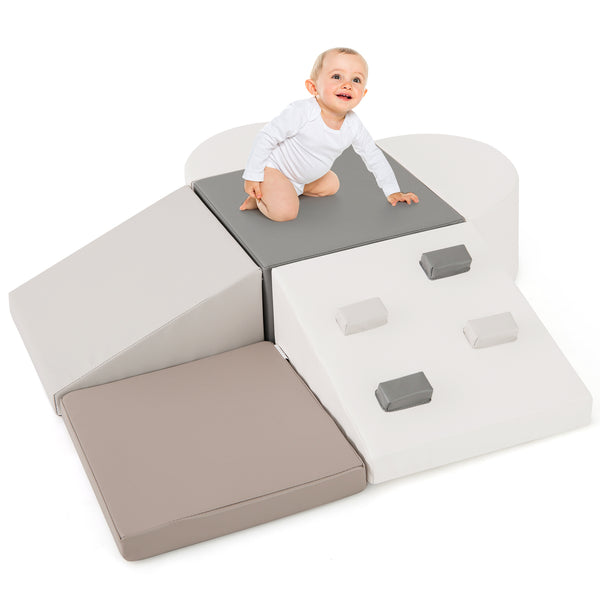 6-Piece Foam Climbing Blocks with Hook and Loop Fasteners for Toddlers & Kids