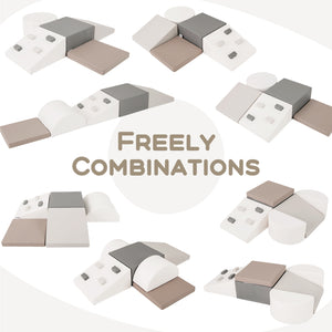 6-Piece Foam Climbing Blocks with Hook and Loop Fasteners for Toddlers & Kids