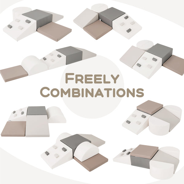 6-Piece Foam Climbing Blocks with Hook and Loop Fasteners for Toddlers & Kids