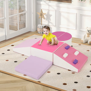 6-Piece Foam Climbing Blocks with Hook and Loop Fasteners for Toddlers & Kids
