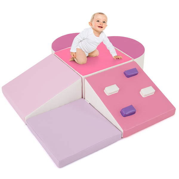 6-Piece Foam Climbing Blocks with Hook and Loop Fasteners for Toddlers & Kids