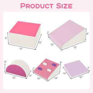 6-Piece Foam Climbing Blocks with Hook and Loop Fasteners for Toddlers & Kids