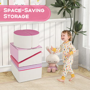 6-Piece Foam Climbing Blocks with Hook and Loop Fasteners for Toddlers & Kids