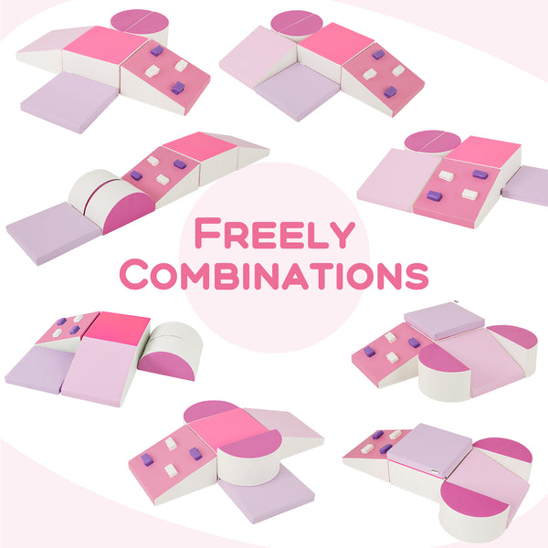 6-Piece Foam Climbing Blocks with Hook and Loop Fasteners for Toddlers & Kids