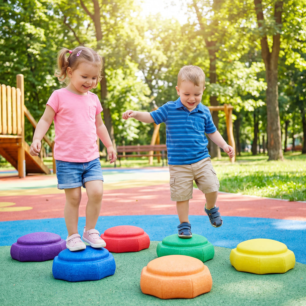 6-Piece Stepping Stones for Kids for Sensory Play and Coordination