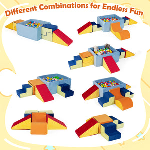 6-Piece Toddler Climbing Toys with Ball Pit for 1-3 Years Old (No Balls)-Red