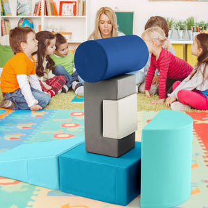 6 Pieces Foam Climbing Blocks Indoor Climb and Crawl Activity Playset with Rectangles