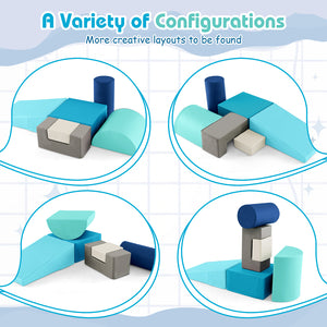 6 Pieces Foam Climbing Blocks Indoor Climb and Crawl Activity Playset with Rectangles