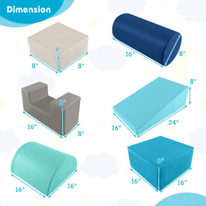 6 Pieces Foam Climbing Blocks Indoor Climb and Crawl Activity Playset with Rectangles