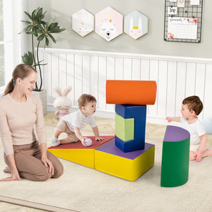 6 Pieces Foam Climbing Blocks Indoor Climb and Crawl Activity Playset with Rectangles