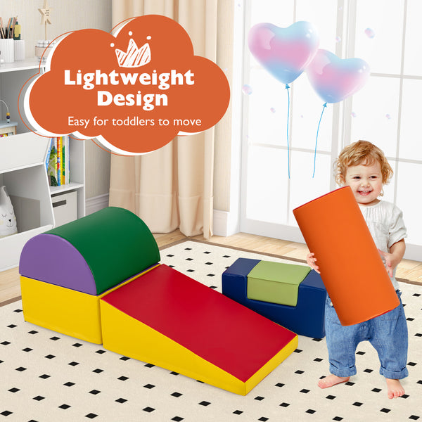 6 Pieces Foam Climbing Blocks Indoor Climb and Crawl Activity Playset with Rectangles