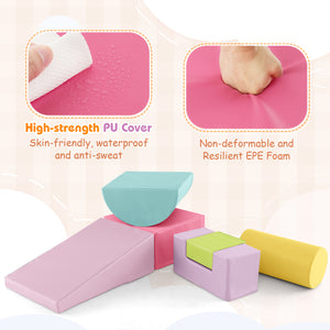 6 Pieces Foam Climbing Blocks Indoor Climb and Crawl Activity Playset with Rectangles