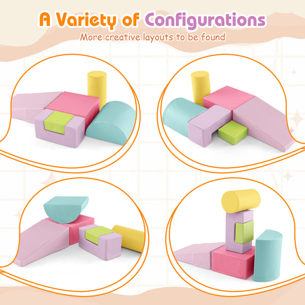 6 Pieces Foam Climbing Blocks Indoor Climb and Crawl Activity Playset with Rectangles